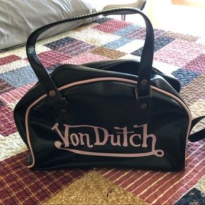 Black and pink large Von Dutch tote